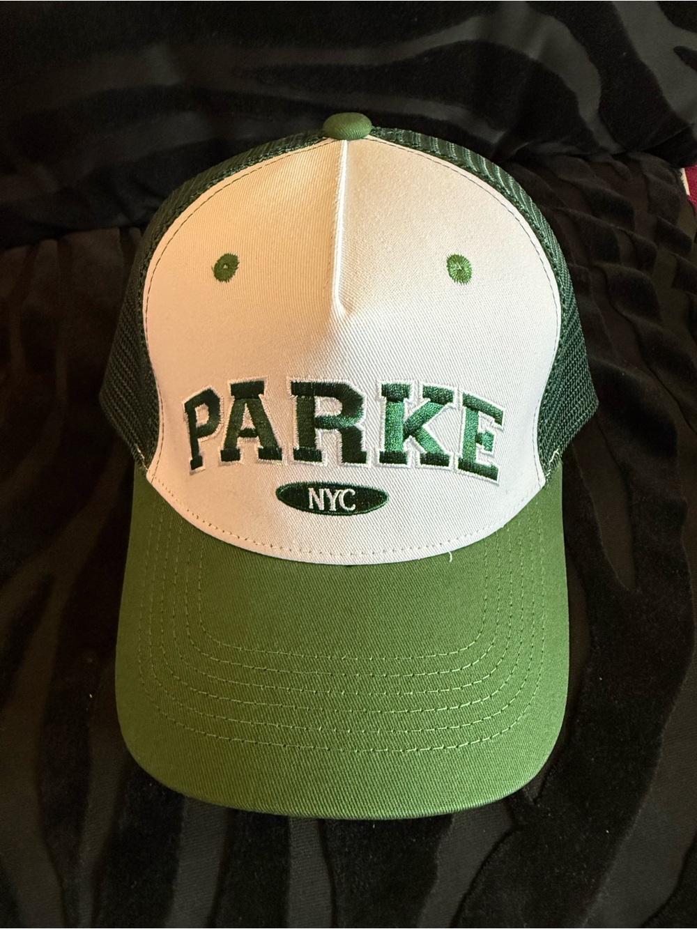Parke NYC Green and White  Trucker Hat NYC POP UP